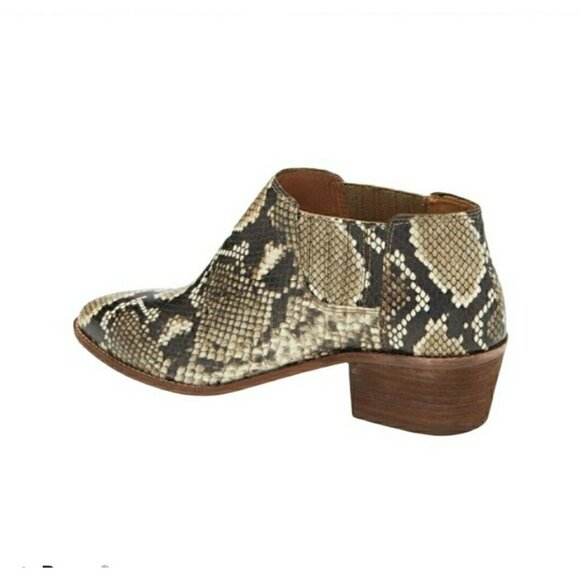 🆕 MADEWELL Sonia Chelsea Ankle Boot Bootie Brown Snakeskin Leather 6 - Picture 2 of 10